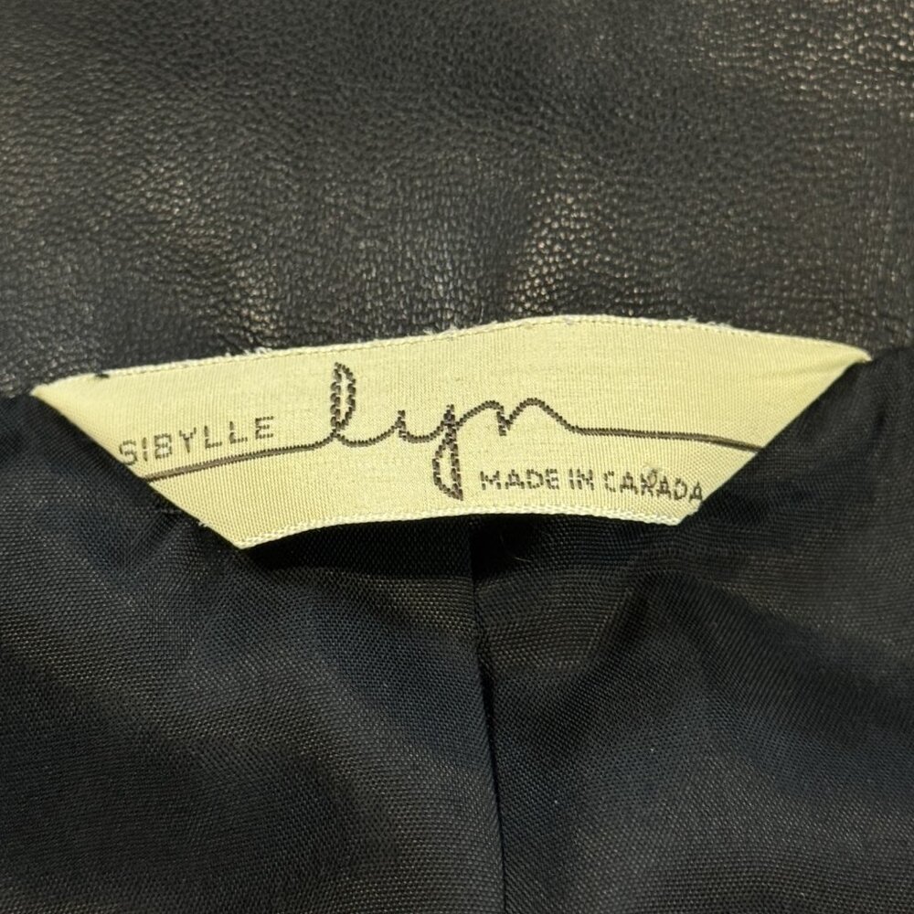 Sibylle Lyn Womens Black Leather Vest Mock Neck Lined Custom Size Spec Biker - Picture 7 of 11